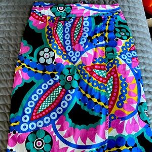 J Crew Retro Pattern mid-calf skirt